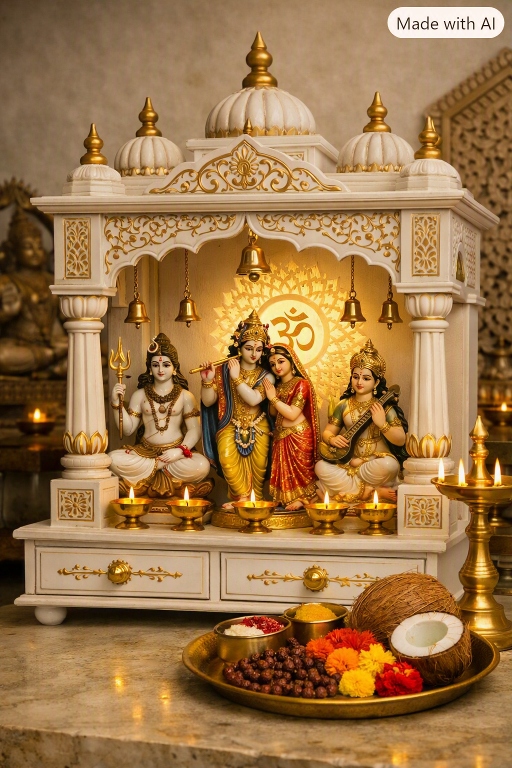 Modern wooden mandir design